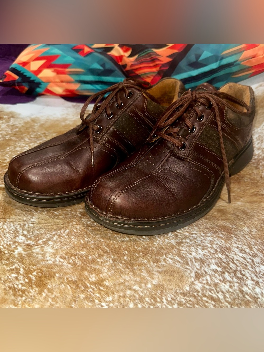 Clarks Unstructured Brown Leather Casual Shoes US 9.5